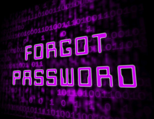 Forgot Password Words Shows Login Authentication Invalid - 3d Illustration