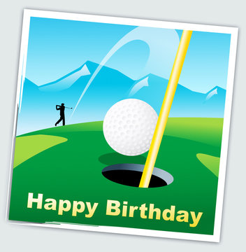 Happy Birthday Golfer Message As Surprise Greeting For Golf Player - 3d Illustration