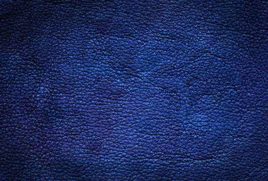 Blue leather background.