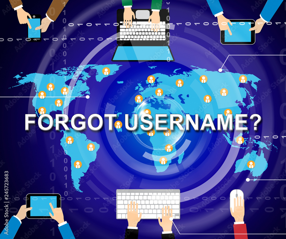 Poster forgot username message means wrong userid entered - 3d illustration