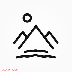 Mountain icon logo, illustration, vector sign symbol for design