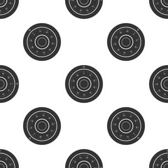 Safe combination lock wheel icon seamless pattern on white background. Protection concept. Password sign. Flat design. Vector Illustration