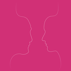 Abstract face one line