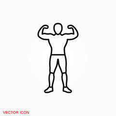 Muscle icon logo, illustration, vector sign symbol for design