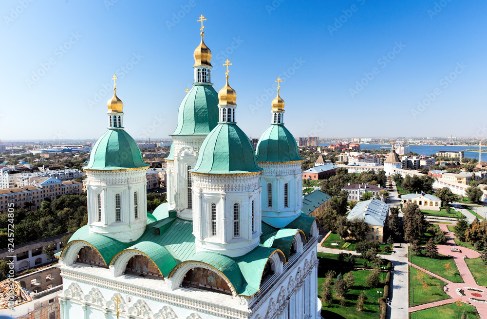 Wall mural Assumption Cathedral and the bell tower of the Astrakhan Kremlin. Russia