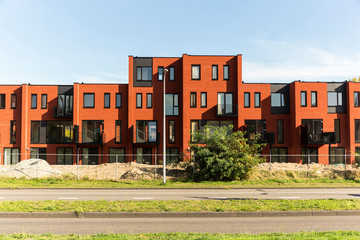 New brick dutch apartment development.