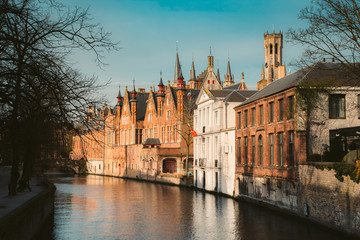 Fototapeta na wymiar Historic city center of Brugge, Flanders, Belgium
