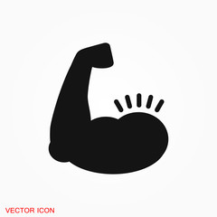 Muscle icon logo, illustration, vector sign symbol for design
