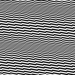 Pattern with optical illusion. Black and white design. Abstract striped background. Vector illustration.