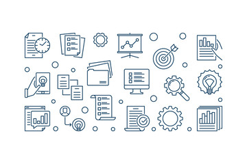 Project Management Planning vector horizontal concept outline illustration
