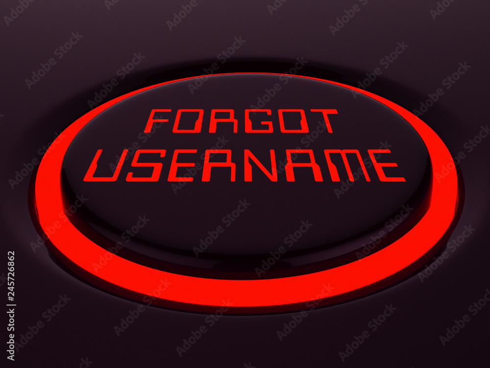 Poster forgot username button means wrong userid entered - 3d illustration