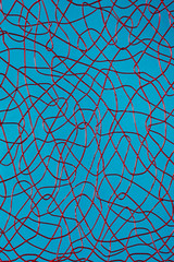 Randomly curved wire on deep blue background