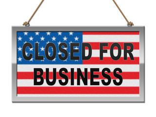 Government Furlough Closed For Business Sign For Federal Workers - 3d Illustration