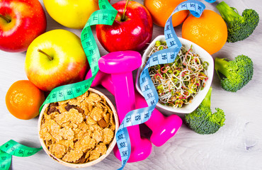 Healthy diet, weight loss - concept of healthy eating.