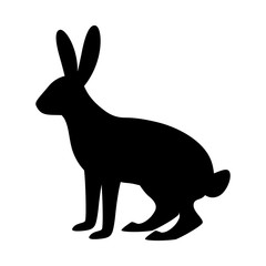 Rabbit silhouette in vector. Black silhouette of a Rabbit. The illustration is suitable for Easter designs, greeting cards, and decorations. Easter Bunny