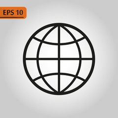 Vector globe icon of the world. Planet symbol. eps10