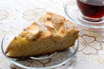 Cooking Sponge Cake with Apples, Charlotte