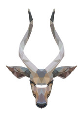 isolated polygonal nyala, geometric polygon wild life animal, vector illustration