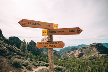 Wegweiser zum Roque Nublo