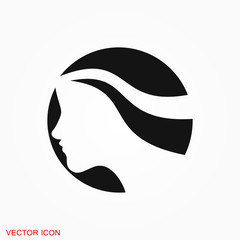 Hair salon icon logo, vector illustration, sign symbol for design