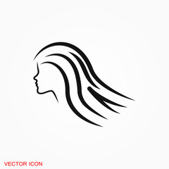 Hair salon icon logo, vector illustration, sign symbol for design