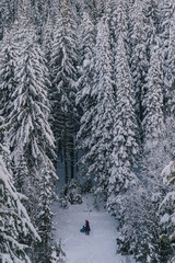 Snow city of Khanty-Mansiysk in Siberia of Russia