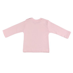 Children pink long sleeve top isolated on a white background. Back view