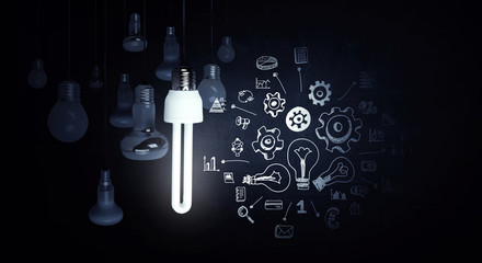 Fototapeta premium Bright idea in darkness