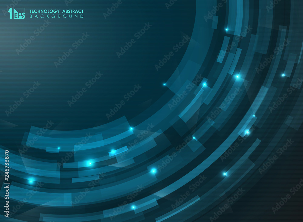 Aufkleber abstract gradient blue futuristic stripe curve lines. technology presenting of art. can use for broc