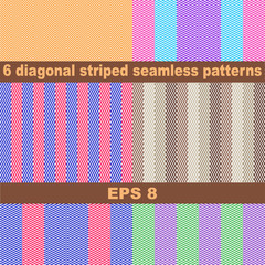 Set seamless striped colorful patterns