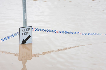 Signage Flooded in Milton, Brisbane Floods 2011