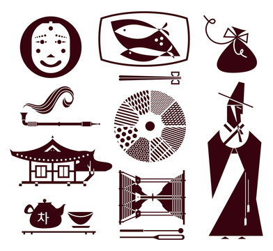 a vector Korea flat style modern illustration