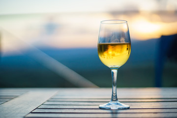 White wine sunset