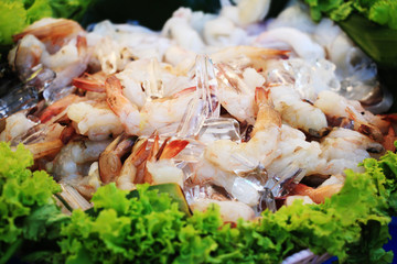 fresh seafood salad with shrimps
