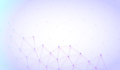 Lilac global communication background with abstract network.