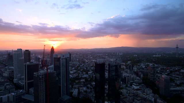 Time-lapse of a sunset in Frankfurt