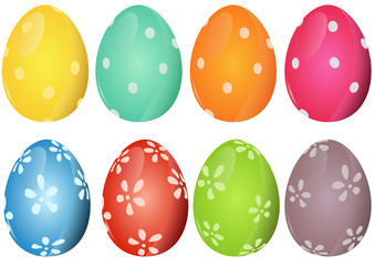 Colorful Easter Eggs Collection - Design Elements for Your Graphic Design, Vector Illustration
