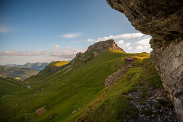 Sonnenaufgang im Grenzbebiet Liechtenstein Schweiz