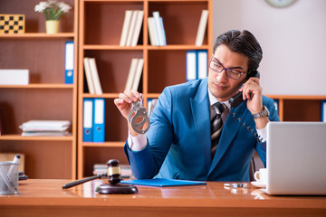 Lawyer working in the office