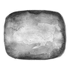 Black square speech bubble icon with watercolor paint texture isolated on white background.