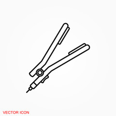 Hair straighten icon. Female accessories icons for mobile concept and logo