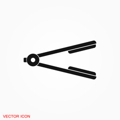 Hair straighten icon. Female accessories icons for mobile concept and logo