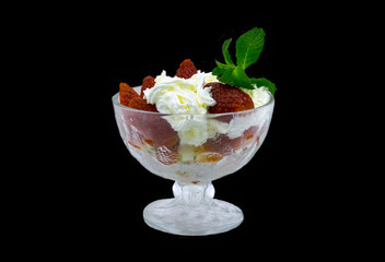 strawberries with whipped cream..