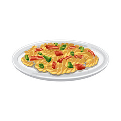 Vector illustration of pasta and carbohydrate sign. Set of pasta and macaroni stock symbol for web.