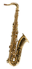Obraz premium Saxophone broadside isolated on white background
