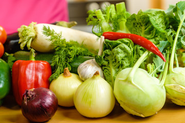 Many healthy colorful vegetables