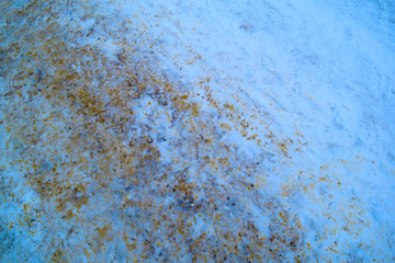 Background colorful cool background dirty roads in the winter.