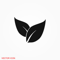 Leaf icon. Element ecology bio organic, logo, illustration, vector sign symbol for design