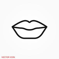 Lips icon, kiss icon, logo, illustration, vector sign symbol for design