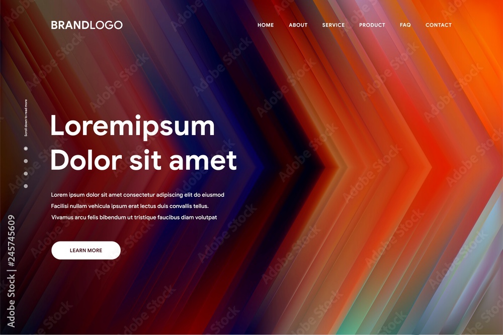 Wall mural vector illustration of abstract gradient background and minimal modern design for landing page templ